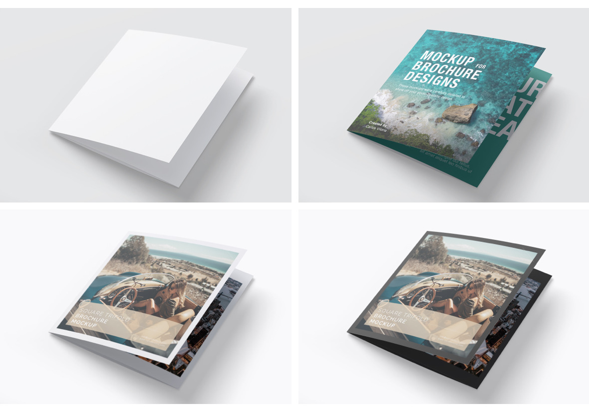 Download Square Trifold Brochure Mockup 01 In Stationery Mockups On Yellow Images Creative Store PSD Mockup Templates