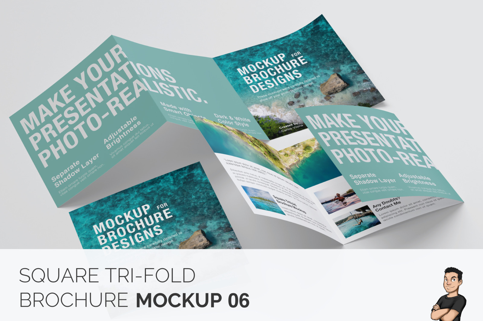 Download Square Tri Fold Brochure Mockup 06 In Stationery Mockups On Yellow Images Creative Store Yellowimages Mockups