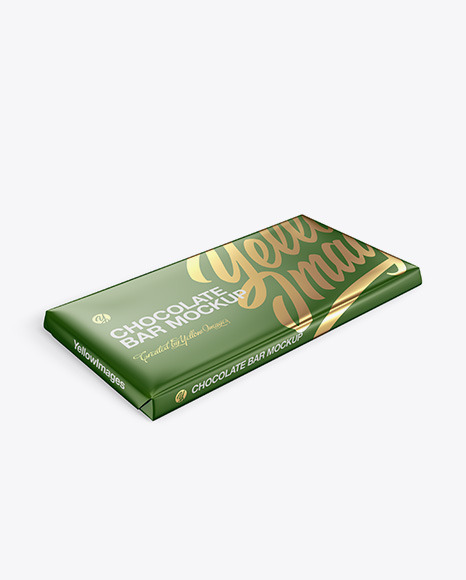 Download Kraft Glossy Chocolate Bar Mockup Halfside View