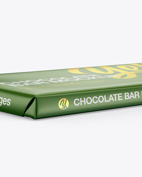 Glossy Chocolate Bar Mockup   Halfside View PSD #2