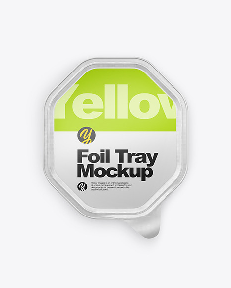 Glossy Foil Tray Mockup In Tray Platter Mockups On Yellow Images Object Mockups