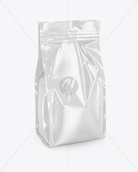 Glossy Food Bag Mockup In Bag Sack Mockups On Yellow Images Object Mockups