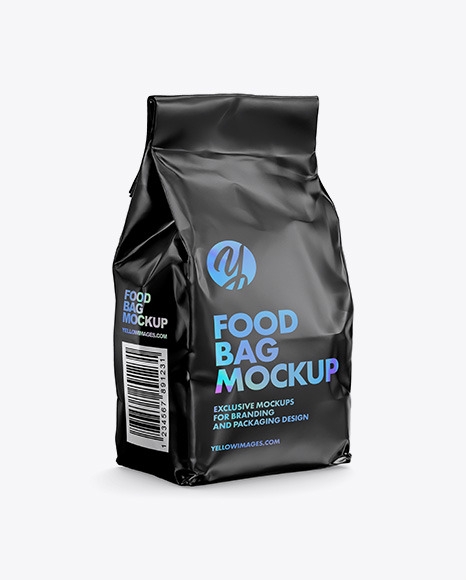 Download Matte Food Bag Mockup Halfside View In Bag Sack Mockups On Yellow Images Object Mockups Yellowimages Mockups