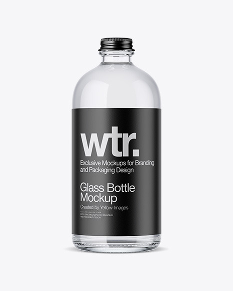 Clear Glass Bottle Mockup PSD #2