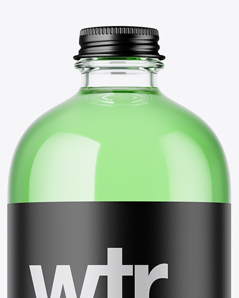 Clear Glass Bottle Mockup PSD #2