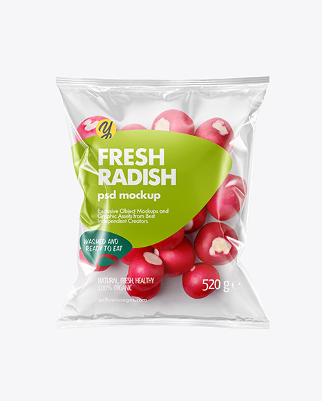 Download Plastic Bag With Radish Mockup In Bag Sack Mockups On Yellow Images Object Mockups PSD Mockup Templates