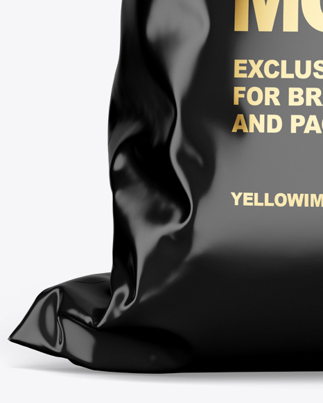 Download Glossy Food Bag Mockup In Bag Sack Mockups On Yellow Images Object Mockups