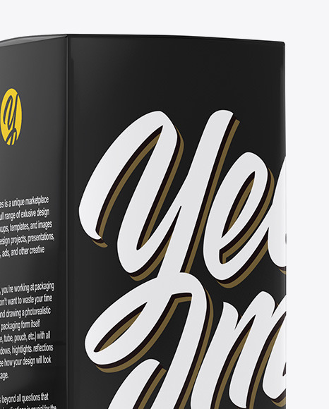 Glossy Bottle with Box Mockup PSD #1