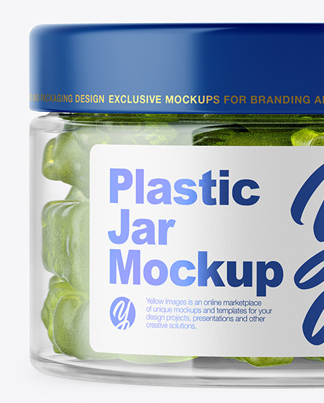 Plastic Jar with Gummies Mockup PSD #3