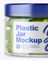 Plastic Jar with Gummies Mockup