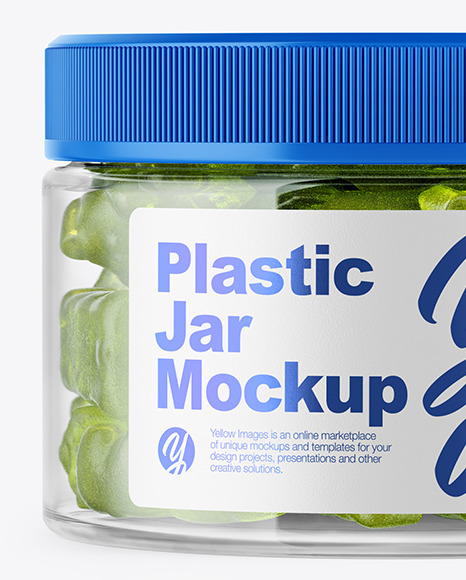 Plastic Jar with Gummies Mockup