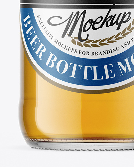 Download Clear Glass Bottle With Lager Beer Mockup In Bottle Mockups On Yellow Images Object Mockups PSD Mockup Templates