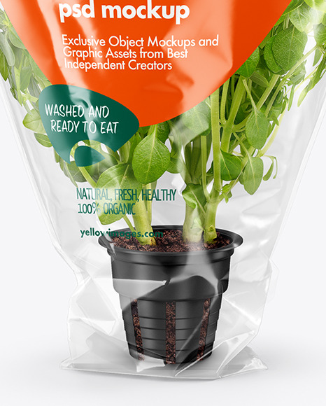 Download Plastic Bag With Green Basil Mockup In Bag Sack Mockups On Yellow Images Object Mockups Yellowimages Mockups