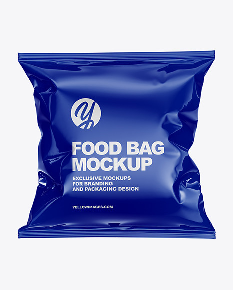 Glossy Food Bag Mockup In Bag Sack Mockups On Yellow Images Object Mockups