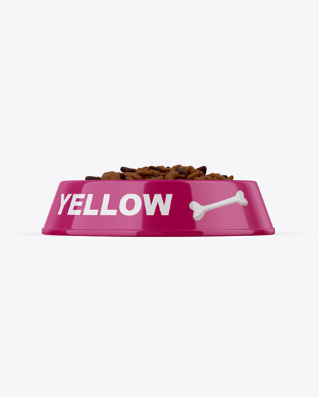 Download Glossy Pet Feeding Bowl Mockup In Cup Bowl Mockups On Yellow Images Object Mockups