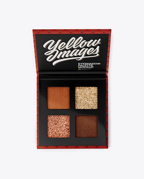 Download Glossy Eyeshadow Palette in Packaging Mockups on Yellow ...