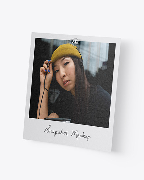 Textured Snapshot w  Transparent Pin Mockup PSD #1