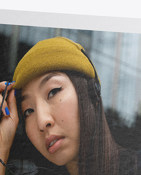 Textured Snapshot w  Transparent Pin Mockup PSD #7