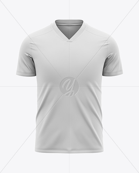 Men S V Neck Soccer Jersey T Shirt Mockup Front View Football Jersey Soccer T Shirt In Apparel Mockups On Yellow Images Object Mockups