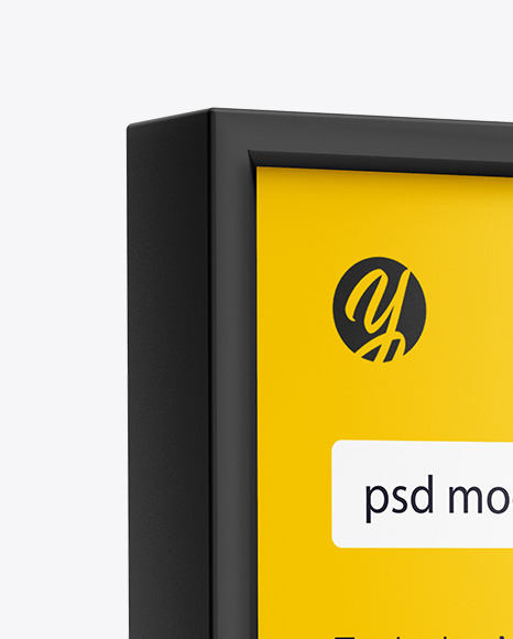 Download Led Light Box Mockup Half Side View In Outdoor Advertising Mockups On Yellow Images Object Mockups