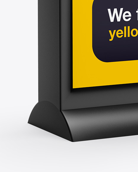 Led Light Box Mockup Half Side View In Outdoor Advertising Mockups On Yellow Images Object Mockups