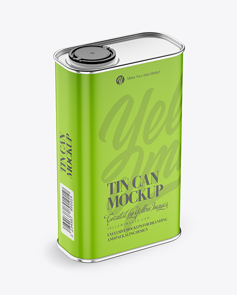 Download Oil Tin Can Mockup In Bottle Mockups On Yellow Images Object Mockups PSD Mockup Templates