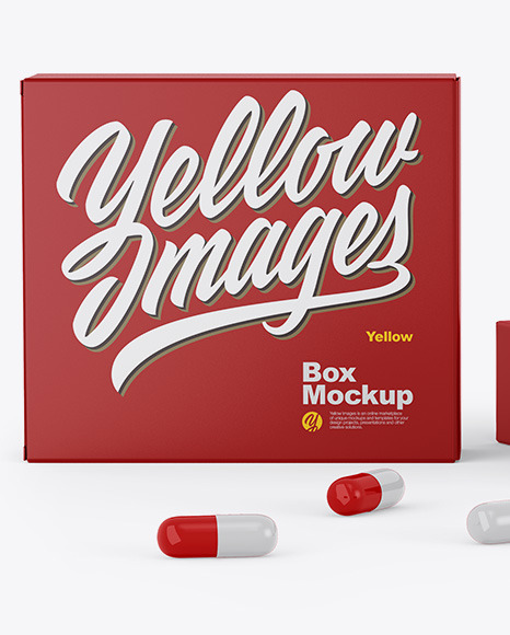 Download Two Matte Boxes With Pills Mockup In Box Mockups On Yellow Images Object Mockups PSD Mockup Templates