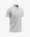 Download Men S Heather Regular Short Sleeve Polo Shirt Front Half Side View In Apparel Mockups On Yellow Images Object Mockups