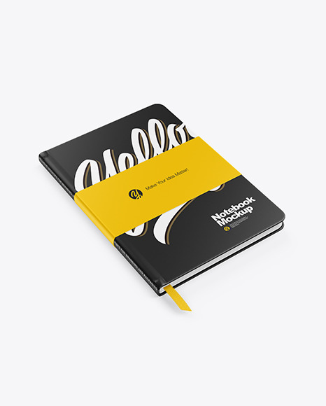 Notebook Mockup In Stationery Mockups On Yellow Images Object Mockups