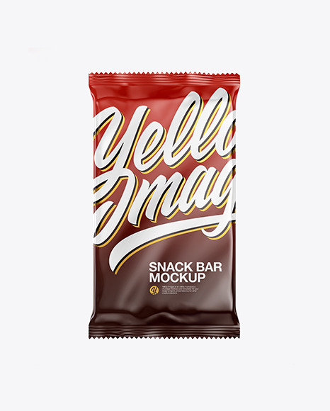 Download Glossy Snack Bar Mockup In Flow Pack Mockups On Yellow Images Object Mockups PSD Mockup Templates