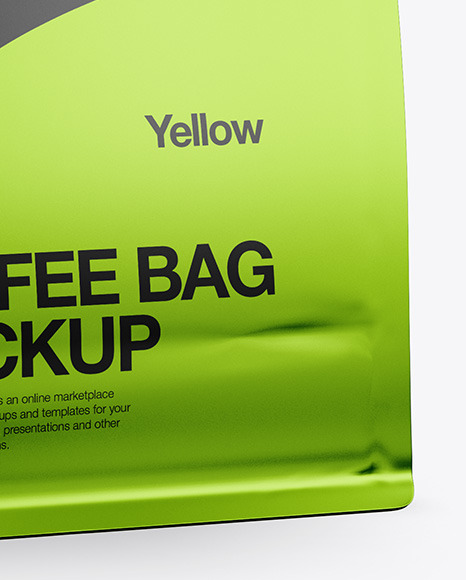 Metallic Coffee Bag Mockup In Pouch Mockups On Yellow Images Object Mockups