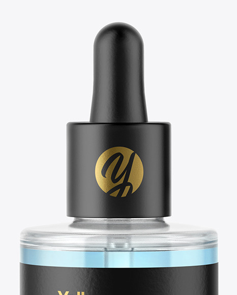Clear Glass Dropper Bottle w  Box Mockup PSD #1