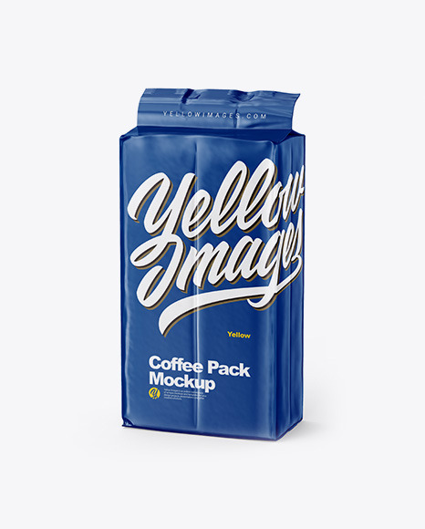 Download Glossy Coffee Pack Mockup In Bag Sack Mockups On Yellow Images Object Mockups PSD Mockup Templates