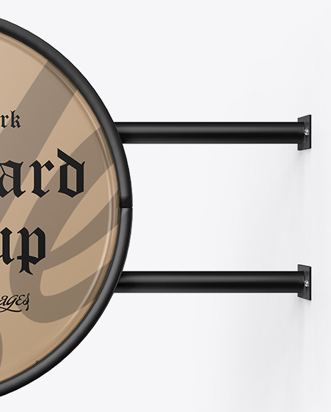 Matte Round Signboard Mockup PSD #6