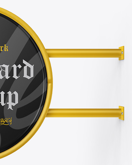 Matte Round Signboard Mockup PSD #5