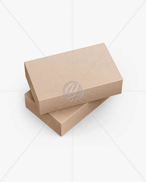 Two Kraft Boxes Mockup In Box Mockups On Yellow Images Object Mockups