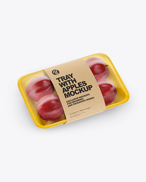 Download Tray With Red Apples Mockup In Tray Platter Mockups On Yellow Images Object Mockups PSD Mockup Templates