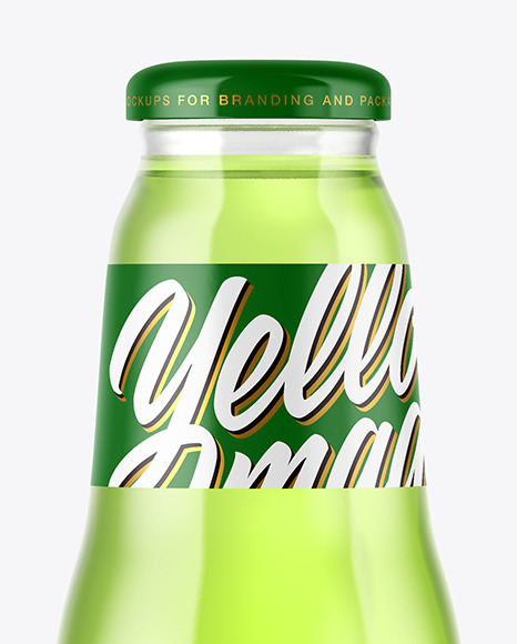 Clear Glass Drink Bottle Mockup PSD #2