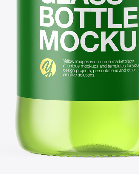 Clear Glass Drink Bottle Mockup PSD #1