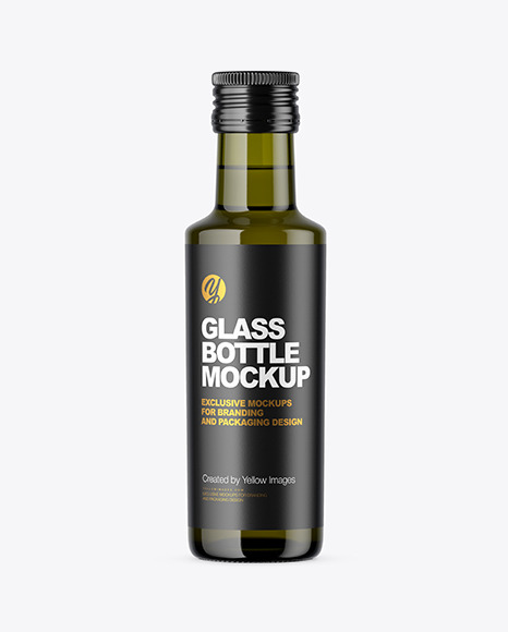 Green Glass Bottle Mockup PSD #2