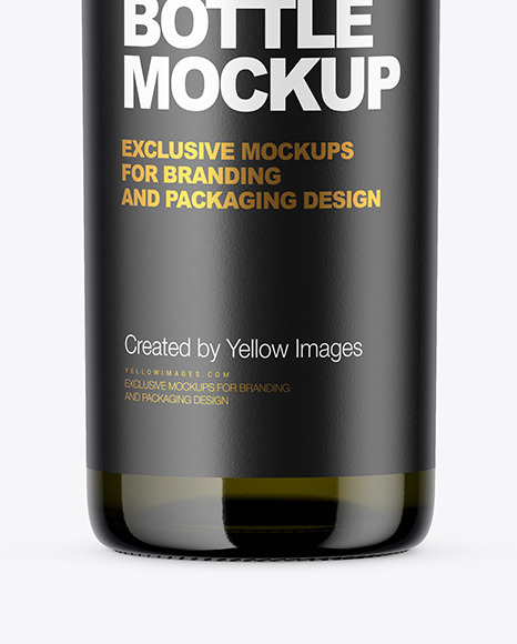 Green Glass Bottle Mockup In Bottle Mockups On Yellow Images Object Mockups