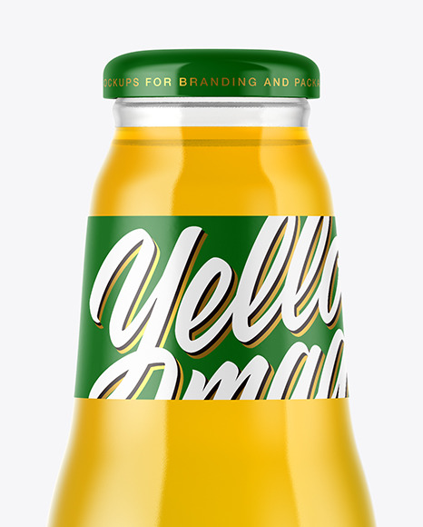 Clear Glass Juice Bottle Mockup PSD #2