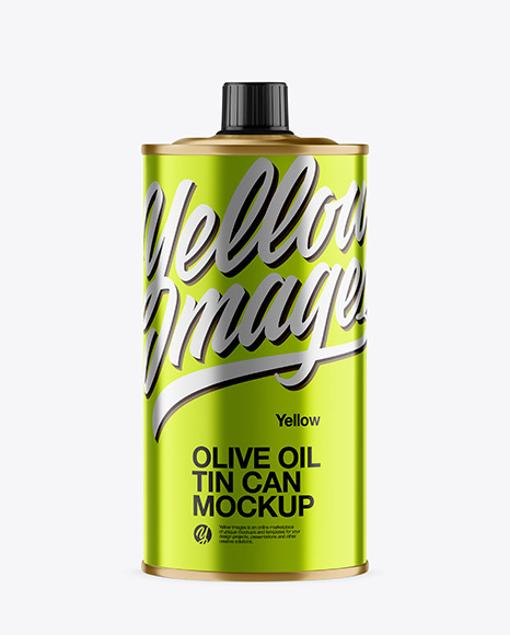 0 5l Metallic Olive Oil Tin Can Mockup In Can Mockups On Yellow Images Object Mockups