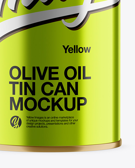 Download 0 5l Metallic Olive Oil Tin Can Mockup In Can Mockups On Yellow Images Object Mockups PSD Mockup Templates