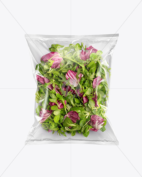 Download Plastic Bag With Salad Kit Mockup In Bag Sack Mockups On Yellow Images Object Mockups Yellowimages Mockups