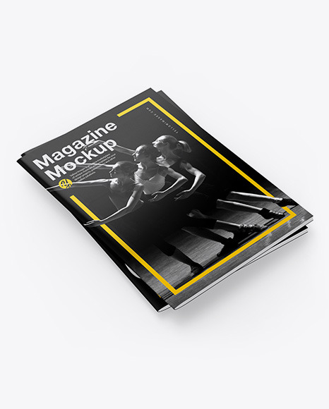Two Glossy A4 Magazines Mockup PSD #2