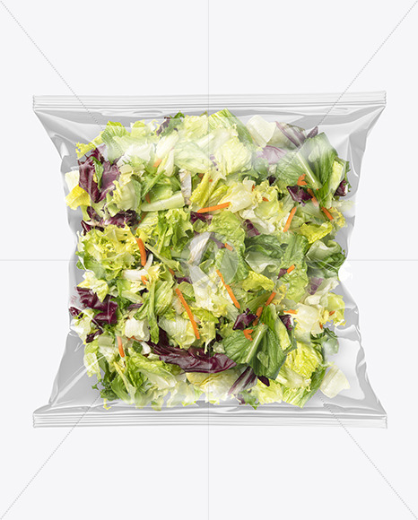 Download Plastic Bag W Salad Mockup In Bag Sack Mockups On Yellow Images Object Mockups PSD Mockup Templates