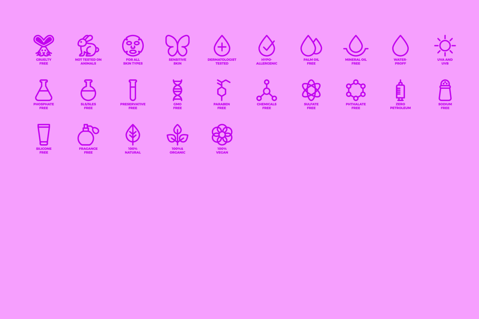 Cosmetic Packaging Symbols Icons on Yellow Images Creative Store