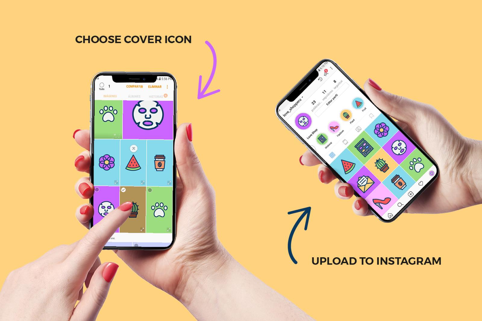 60 Instagram Icons Highlights In Icons On Yellow Images Creative Store