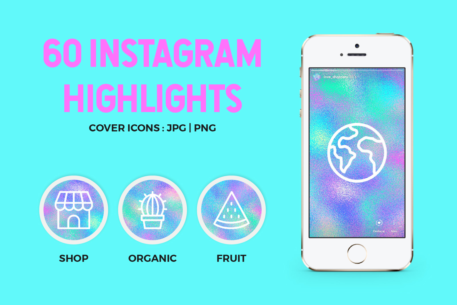 Download 60 Holographic Instagram Highlights In Icons On Yellow Images Creative Store Yellowimages Mockups